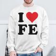 I Heart Fe Initials I Love FE First And Last Name F E スウェットシャツ 高齢者への贈り物