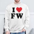 I Heart Fw Initials I Love FW First And Last Name F W スウェットシャツ 高齢者への贈り物