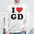 I Heart Gd Initials I Love GD First And Last Name G D スウェットシャツ 高齢者への贈り物