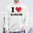 I Heart Kurumi ファーストネーム I Love パーソナライズ スウェットシャツ 高齢者への贈り物