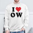 I Heart Ow Initials I Love OW First And Last Name O W スウェットシャツ 高齢者への贈り物
