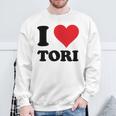 I Heart Tori ファーストネーム I Love パーソナライズ スウェットシャツ 高齢者への贈り物