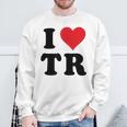 I Heart Tr Initials I Love TR First And Last NameR スウェットシャツ 高齢者への贈り物