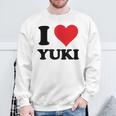 I Heart Yukiファーストネーム I Love パーソナライズ スウェットシャツ 高齢者への贈り物