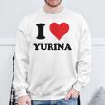 I Heart Yurina ファーストネーム I Love パーソナライズ スウェットシャツ 高齢者への贈り物