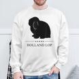 Holland Lop Rabbitブラックシルエット スウェットシャツ 高齢者への贈り物