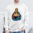 Jesus Holding A Pizza 長袖tシャツ スウェットシャツ 高齢者への贈り物