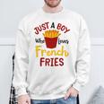 Just A Boy Who Loves French Fries フライドポテト じゃがいも ヴィーガン スウェットシャツ 高齢者への贈り物