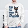 Katze Bin Da 'T Losgehen ファニーステートメントキャット スウェットシャツ 高齢者への贈り物