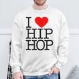 I Love Hip Hop ハート ラップ&ヒップホップファン スウェットシャツ 高齢者への贈り物
