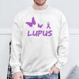 Lupus Warrior パープルバタフライ&リボン ポケット付き スウェットシャツ 高齢者への贈り物