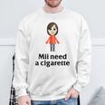 Mii Need A Cigarette Humour メンズ レディース スウェットシャツ 高齢者への贈り物