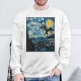 Mothman Cryptid Cryptozoology 星月夜 ゴッホ絵画 スウェットシャツ 高齢者への贈り物