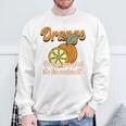 Orange You Glad It's The Weekend Fun Citrus Fruit Back スウェットシャツ 高齢者への贈り物