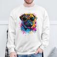 Pug Dog Lovers カラフル ポップアート パグ 長袖tシャツ スウェットシャツ 高齢者への贈り物