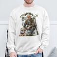 Retro Trump Hunting Deer Drinking Beer Hunting On Back Sweatshirt Gifts for Old Men