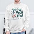Snow Much Fun 冬 雪だるま おもしろい クリスマス キッズ レディース メンズ スウェットシャツ 高齢者への贈り物