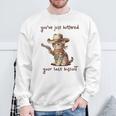 You 'Ve Just Buttered Your Last Biscuit Meow Cowboy Cat Meme 長袖tシャツ スウェットシャツ 高齢者への贈り物