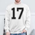 【バックプリント・背中側】17 数字 背番号 ユニフォーム ナンバー【ブラック／黒の文字】スポーツ 野球 サッカー 部活 スウェットシャツ 高齢者への贈り物