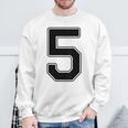 【バックプリント・背中側】5 数字 背番号 ユニフォーム ナンバー【ブラック／黒の文字】スポーツ 野球 サッカー 部活 スウェットシャツ 高齢者への贈り物