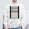 【バックプリント・背中側】Bocci ぼっち ロゴ 総柄 イタリア国旗風【変なtシャツ】陰キャ ブランド パロディ 面白 スウェットシャツ 高齢者への贈り物