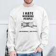 おかしな怠惰な猫 私は朝の人と朝と人が嫌いです スウェットシャツ 高齢者への贈り物