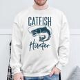 かわいいナマズハンターデザイン ナマズ農家へのギフトアイデア スウェットシャツ 高齢者への贈り物