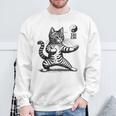 かわいい猫 太極拳 武道 陰陽 スウェットシャツ 高齢者への贈り物