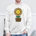 ひまわり 花 ポット シンプル クリップアート スウェットシャツ 高齢者への贈り物