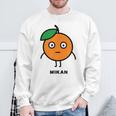 みかん Mikan 顔 イラスト かわいい おもしろ 面白い 簡単 シンプル ゆるい 果物 スウェットシャツ 高齢者への贈り物