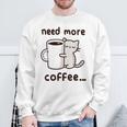 もっとコーヒーが必要だよ、可愛い猫ちゃん スウェットシャツ 高齢者への贈り物