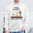 より多くのスパゲッティ、より少ないアップセッティ、イタリア料理 猫愛好家 スウェットシャツ 高齢者への贈り物
