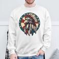 アメリカンイーグル チーフ インディアン ヘッドドレス ネイティブイーグル 長袖tシャツ スウェットシャツ 高齢者への贈り物
