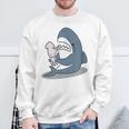 イカを噛み切ることができないサメ スウェットシャツ 高齢者への贈り物