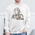 エジプト スフィンクス 神秘 ラムセス バックプリント スウェットシャツ 高齢者への贈り物