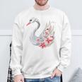 エレガントな白鳥の花 スウェットシャツ 高齢者への贈り物