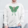 オオミズアオ ルナモス 薄い 緑色 黄緑色 蛾 Luna Moth レトロ 虫 昆虫 イラスト かっこいい おしゃれ スウェットシャツ 高齢者への贈り物