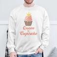 カップケーキの女王 長袖tシャツ スウェットシャツ 高齢者への贈り物