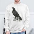 カラス ビンテージ イラスト カラス スウェットシャツ 高齢者への贈り物