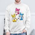 カワイイ・パンセクシュアル・プライド・フォックス 長袖tシャツ スウェットシャツ 高齢者への贈り物