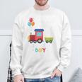 キッズ かっこいいチュー 3歳バースデーボーイ可愛い電車好き スウェットシャツ 高齢者への贈り物