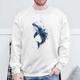 クジラ 水彩 海洋 動物 海の生物 青くじら デザイン スウェットシャツ 高齢者への贈り物