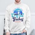 クレステッドゲッコーは私を笑顔にする エキゾチックなトカゲ スウェットシャツ 高齢者への贈り物