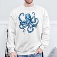 クール ブルー タコ 海 海 好き 触手 タコ好き スウェットシャツ 高齢者への贈り物