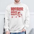 グランジー ダメージ加工 ホラー映画 ファン 赤 グラフィック 怖い頭蓋骨 長袖tシャツ スウェットシャツ 高齢者への贈り物
