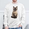シャム猫 美人 雄大なシャム猫 ラブリーシャム猫 スウェットシャツ 高齢者への贈り物