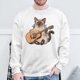 シャム猫ギタリスト ミーザー ギター奏者 スウェットシャツ 高齢者への贈り物
