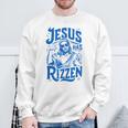 ジーザス・ハズ・リズン・ファニー・ジーザス・ミームリズ・ヤング・クリスチャン スウェットシャツ 高齢者への贈り物