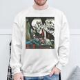 スケルトン 妖怪 歌川 国芳 日本美術 ハロウィン 相馬の古内裏 善知安方忠義伝 バックプリント スウェットシャツ 高齢者への贈り物