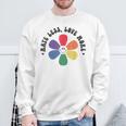 スマイル レインボー ハッピーフェイス 花 Lgbt ゲイ レズビアン プライド 月 スウェットシャツ 高齢者への贈り物